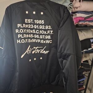 Jordan Black Bomber Jacket with White Graphics